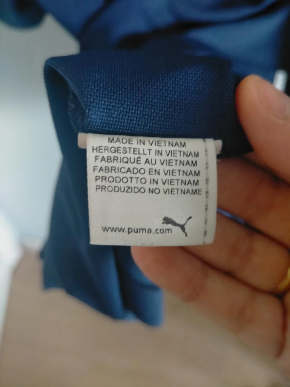 Puma Sports LifeStyle Men's Polo Shirt Navy Blue Gingham Collar Luxury Size L – photo 4